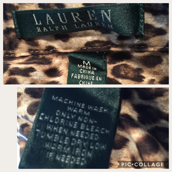 Lauren Ralph Lauren Leopard Print Shirt Size M - Picture 5 of 5
